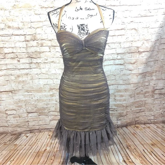 faviana black and gold dress Gold and Black Faviana Long Prom Dress